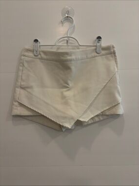 Women’s Cream Wrap-Front Shorts